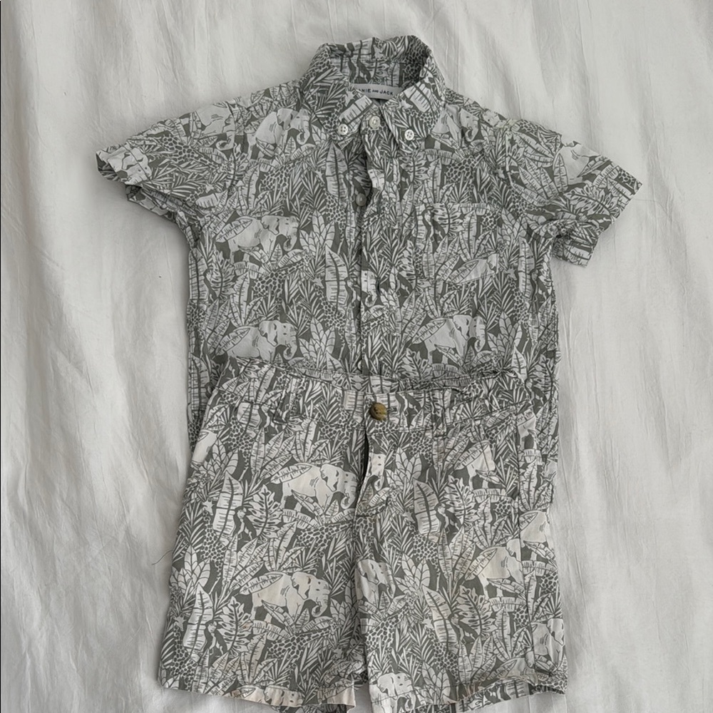 Janie and Jack adorable summer animal Print Shirt and Shorts 2-piece